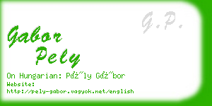 gabor pely business card